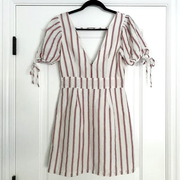 NWT Forever 21 Deep V Striped Mini Dress - Medium - Picture 5 of 6